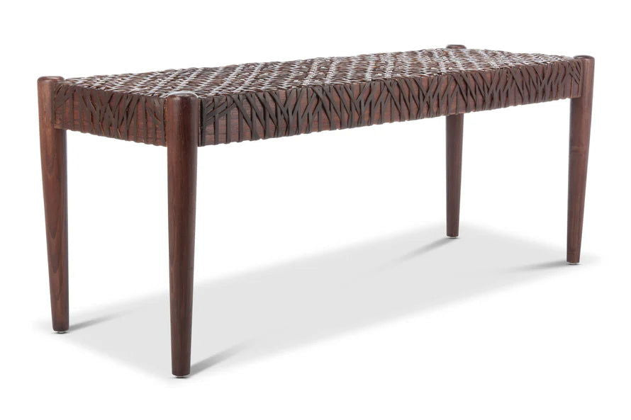 Evans Leather Bench - Provance Furniture